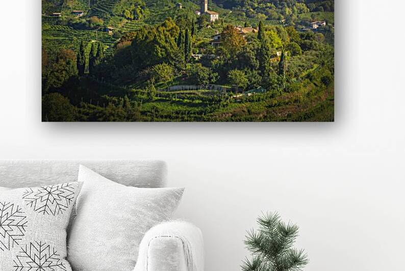 Prosecco Hills and San Lorenzo Church – Veneto Italy by Stefano Orazzini