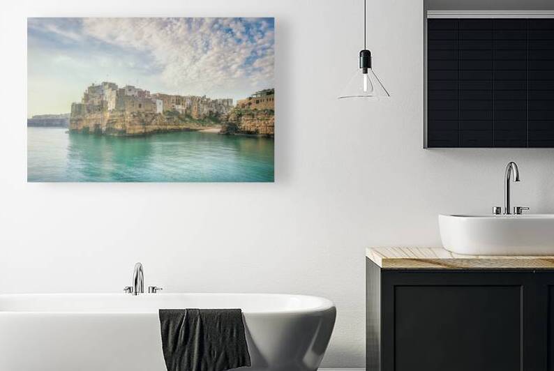 Polignano a Mare village on the rocks in the morning by Stefano Orazzini