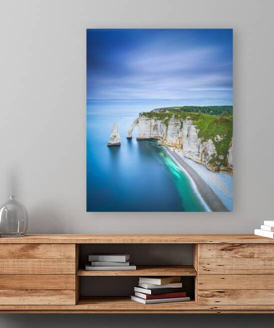 Etretat Aval Cliffs. Normandy Coast and Natural Arch. France by Stefano Orazzini