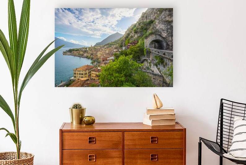 Limone sul Garda Village and Cliffside Tunnel Road Lake Garda by Stefano Orazzini