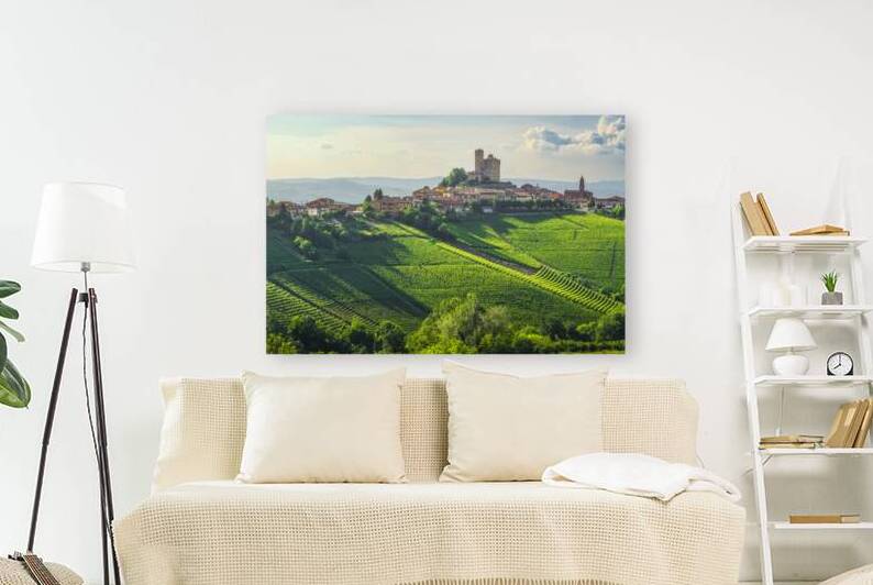 Langhe vineyards and Serralunga Alba village. Piedmont Italy by Stefano Orazzini