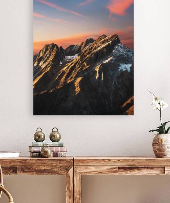 Alpi Apuane snowy mountains at sunset in winter by Stefano Orazzini