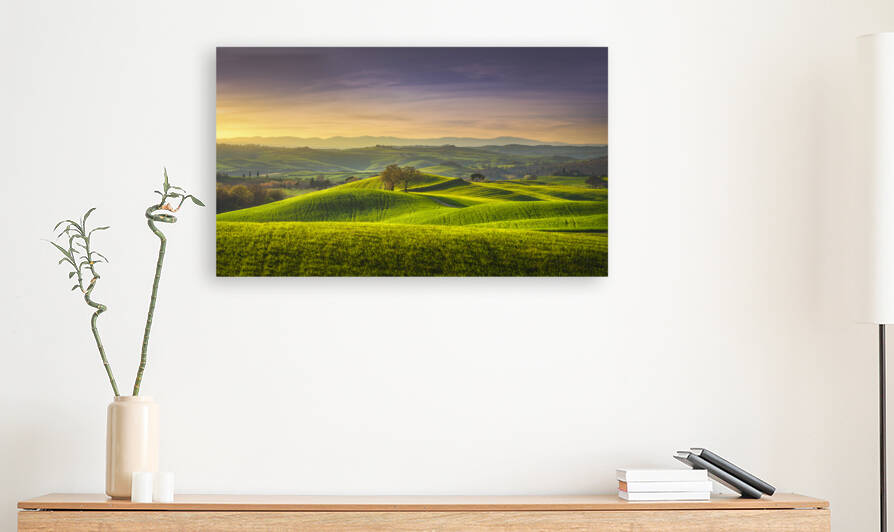 Springtime in Tuscany rolling hills and trees. Pienza Val d Orcia by Stefano Orazzini