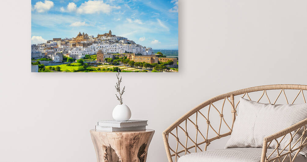 Ostuni white city skyline. Puglia Italy by Stefano Orazzini