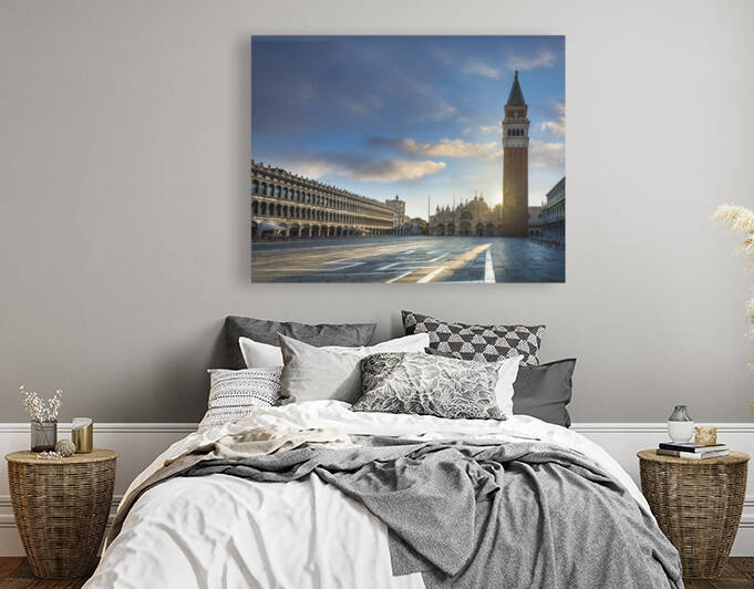 St Mark square at sunrise Venice Italy.  by Stefano Orazzini