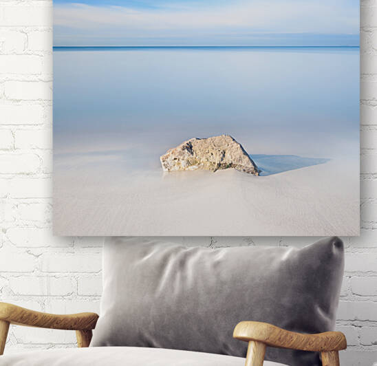 Rock on a white beach. Long exposure by Stefano Orazzini