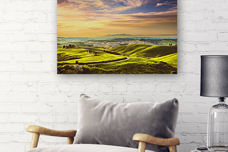 Volterra colorful landscape at sunset. Tuscany by Stefano Orazzini