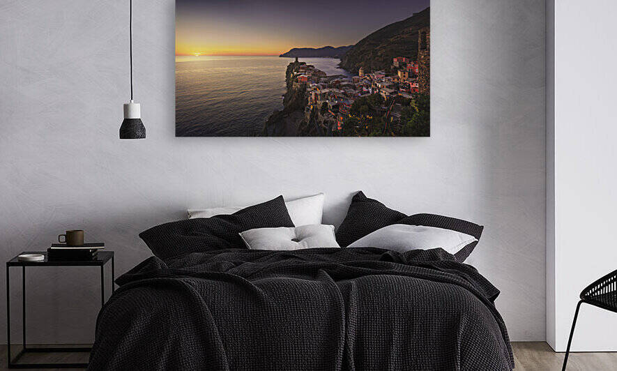 Vernazza village aerial view at sunset. Cinque Terre by Stefano Orazzini