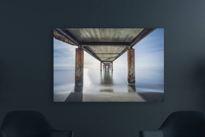 Pier seen from below. Beach and sea in Marina di Pietrasanta by Stefano Orazzini