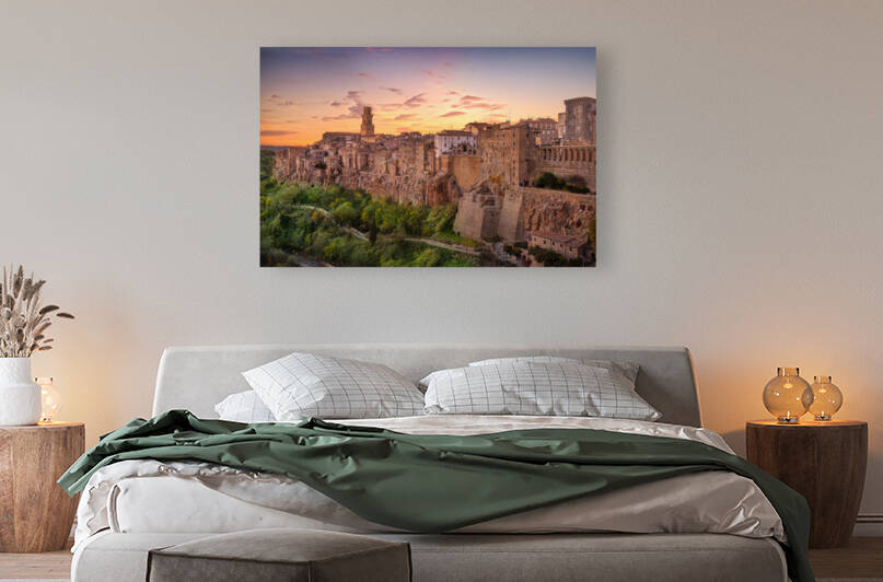 Pitigliano village at sunset. Italy by Stefano Orazzini