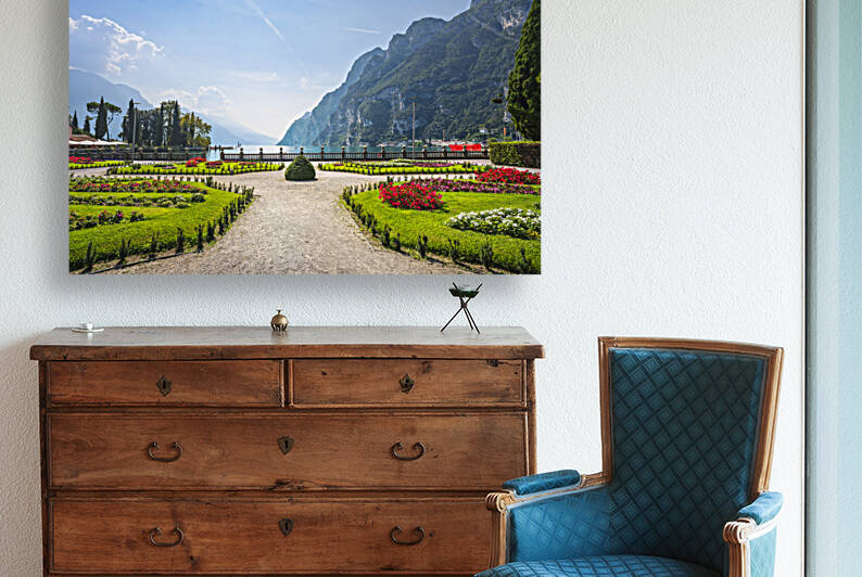 Gardens on the lake. Riva del Garda. Italy by Stefano Orazzini