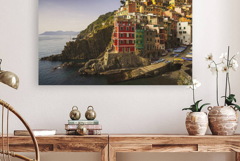 Riomaggiore fishing village. Cinque Terre Italy by Stefano Orazzini