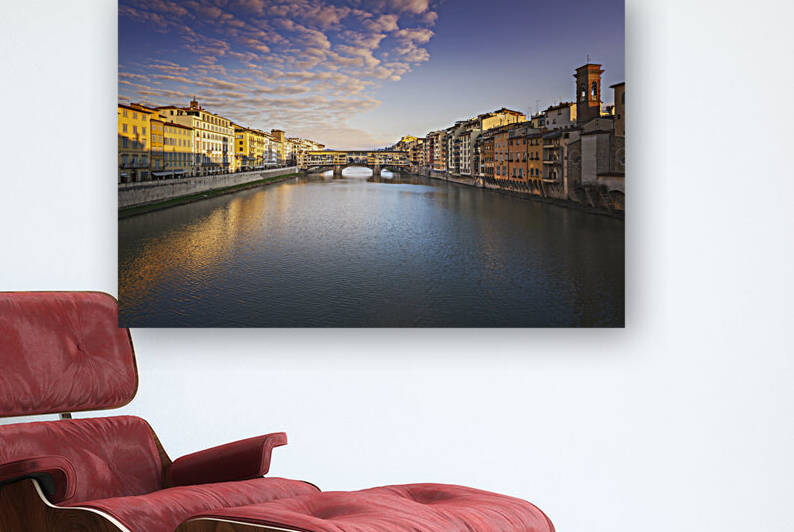 Ponte Vecchio bridge and Arno river in Florence. Italy by Stefano Orazzini