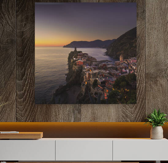 Vernazza village after sunset. Cinque Terre Italy by Stefano Orazzini
