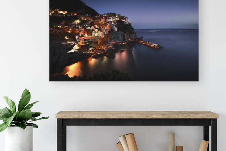 Starry night in Manarola. Cinque Terre Italy by Stefano Orazzini