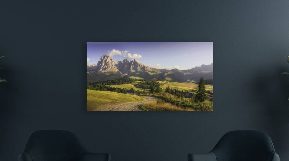 Seiser Alm and Sassolungo mountain. Dolomites Italy by Stefano Orazzini
