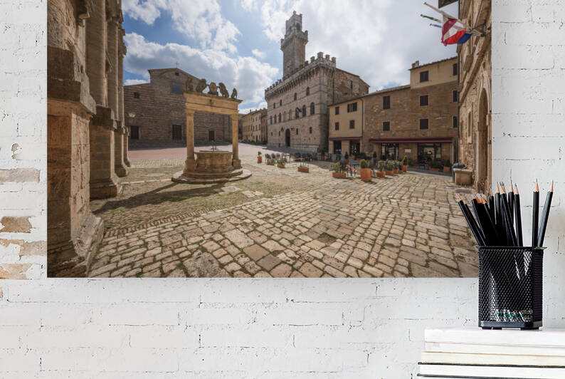 Piazza Grande and the well. Montepulciano. by Stefano Orazzini