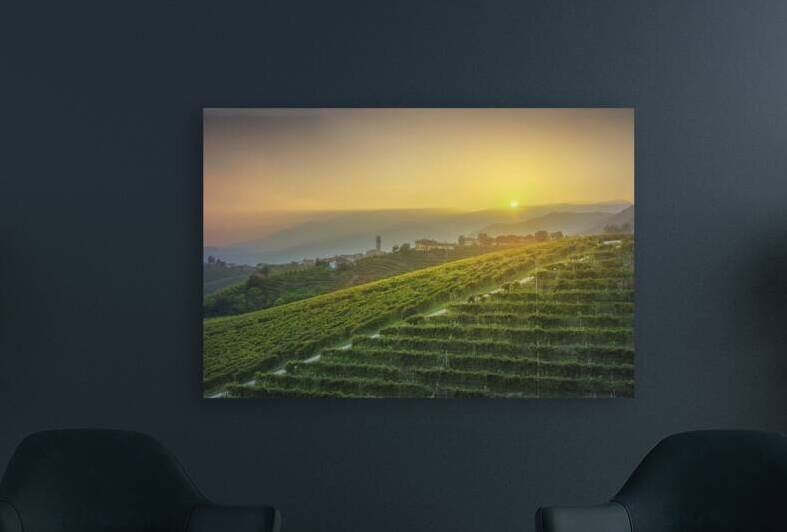 Prosecco Hills vineyards and San Pietro di Barbozza village by Stefano Orazzini