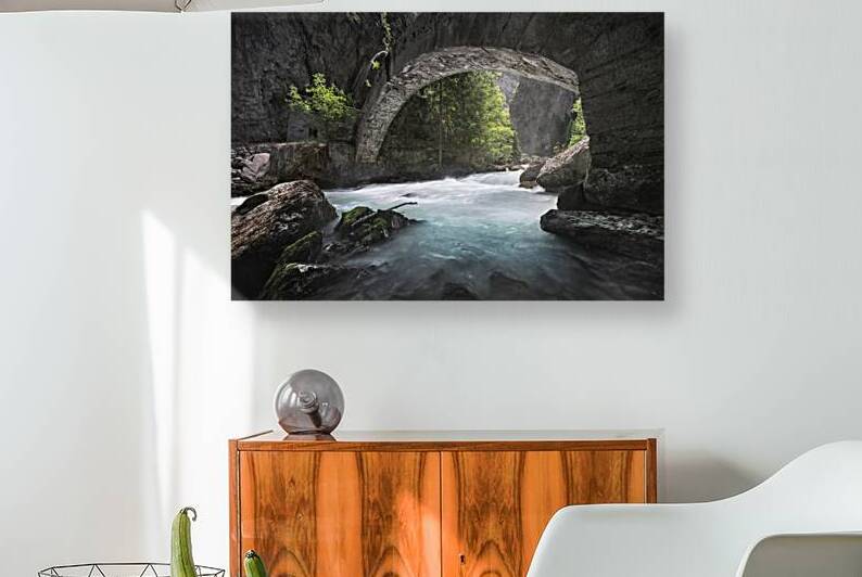 Bridge over the stream in the ravine of Pre Saint Didier. Aosta by Stefano Orazzini