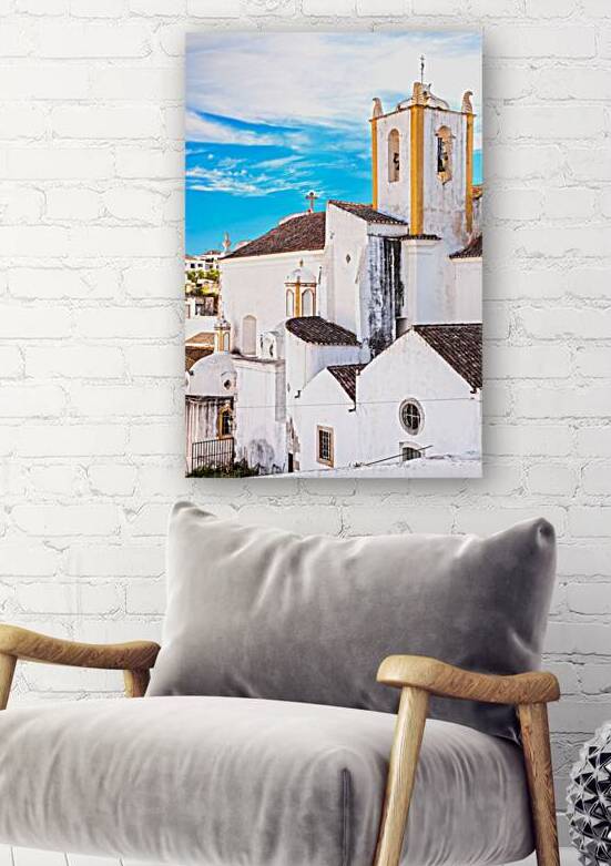 Church and white facades  in Tavira old town. Alentejo Portugal by Stefano Orazzini