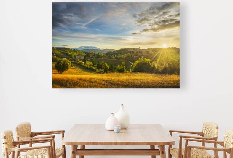 Urbino city skyline at sunset. Italy by Stefano Orazzini