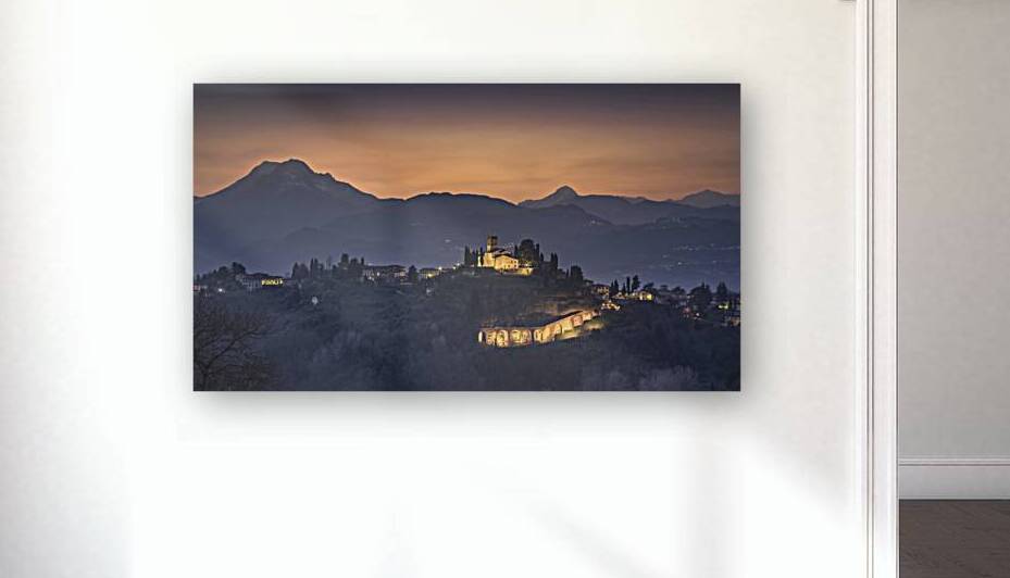 Barga town and Alpi Apuane mountains. Garfagnana Tuscany by Stefano Orazzini
