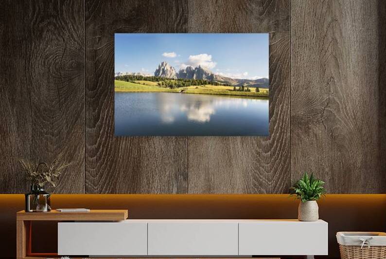 Lake and mountains. Seiser Alm. Dolomites by Stefano Orazzini