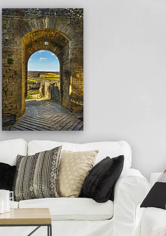 Monteriggioni fortified village gateway and via Francigena by Stefano Orazzini