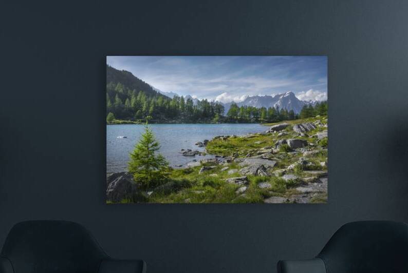 Lake Arpy and the Mont Blanc massif in the background. Italy by Stefano Orazzini
