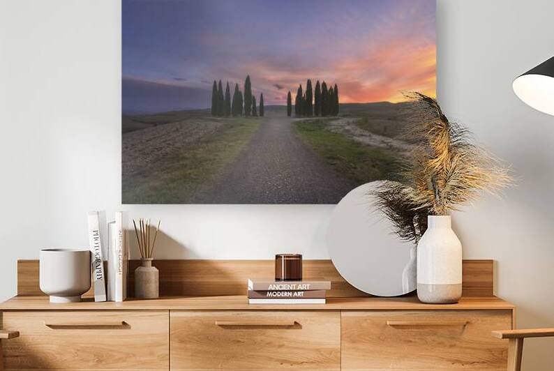 The circle of cypresses of Val d Orcia. Tuscany Italy by Stefano Orazzini