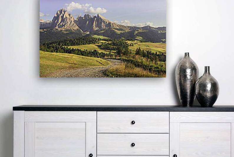 Seiser Alm and Sassolungo mountain. Dolomites by Stefano Orazzini