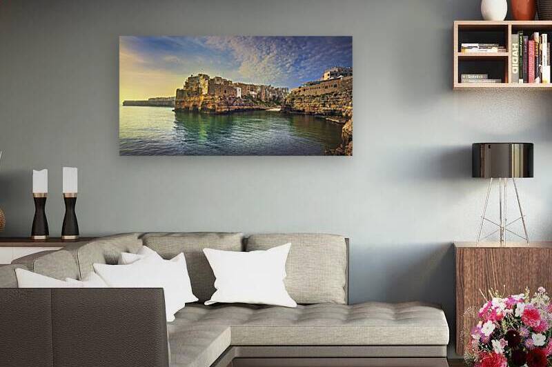 Polignano a Mare village at sunrise. Puglia Italy. by Stefano Orazzini
