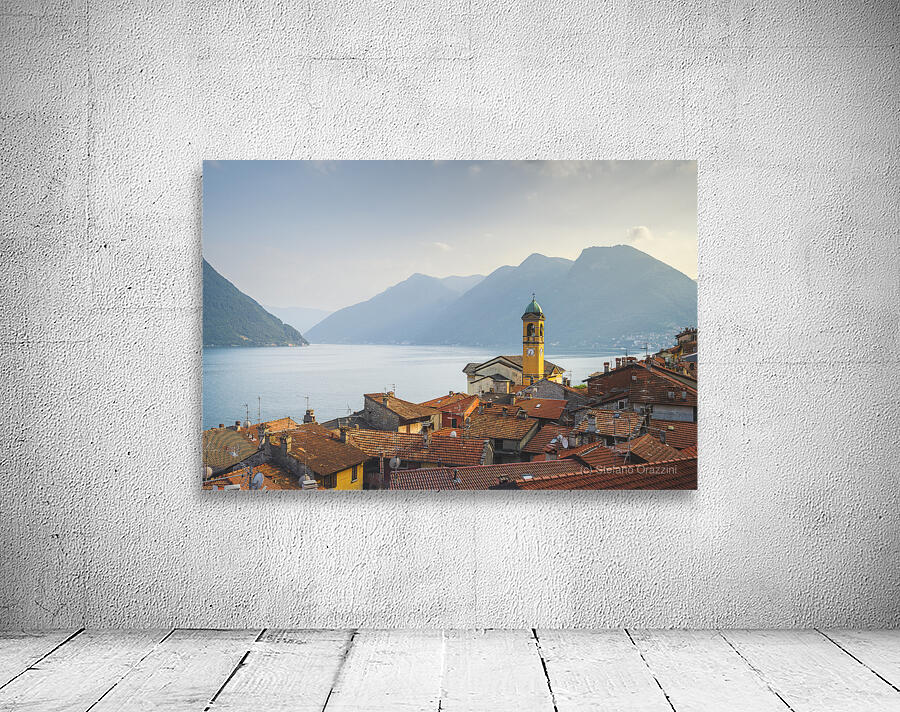 Colonno village in Lake Como. Italy Wall Preview