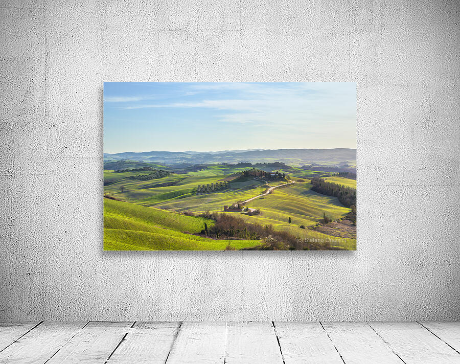 Rural landscape at sunset in the Crete Senesi. Tuscany Italy Wall Preview