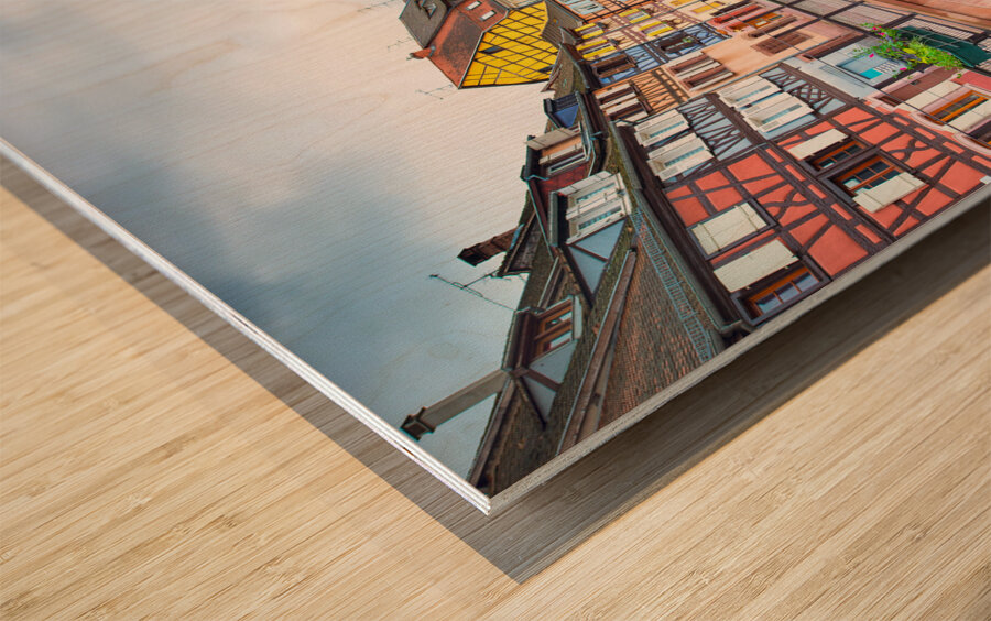 Canal in Little Venice district. Alsace France Wood print