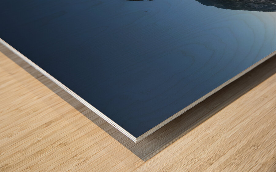 Blue twilight over the fishing village of Riomaggiore Wood print