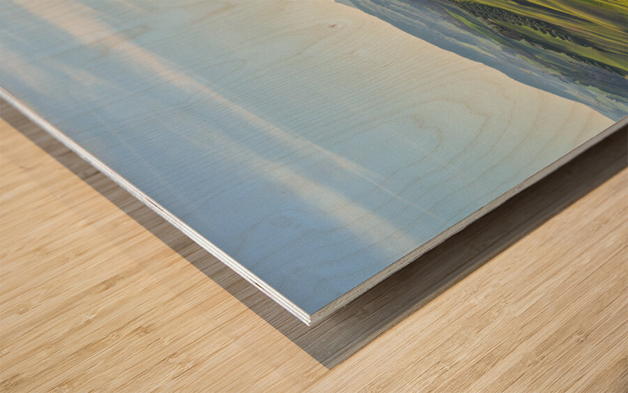 Rural landscape at sunset in the Crete Senesi. Tuscany Italy Wood print