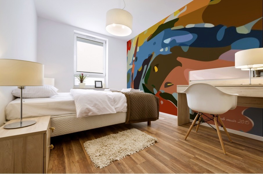 over the hills Mural print