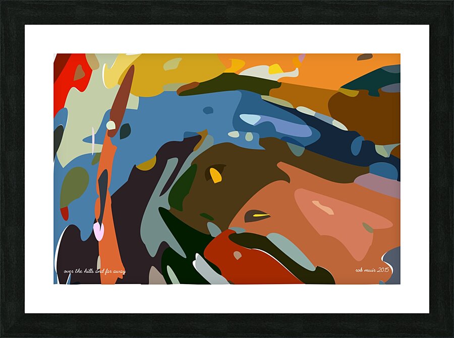 over the hills Picture Frame print