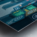 A Cyberpunk Cityscape  Metal print