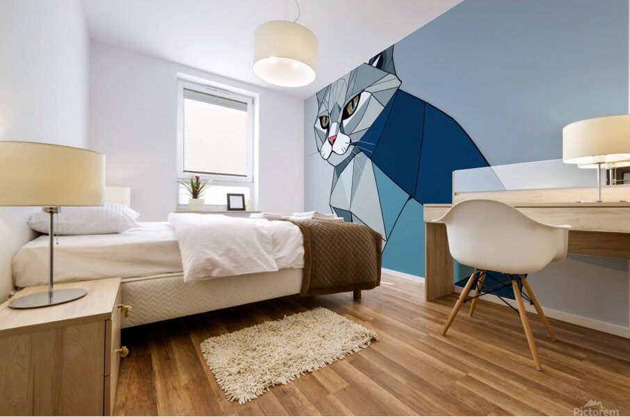 Picture a cat reimagined Mural print