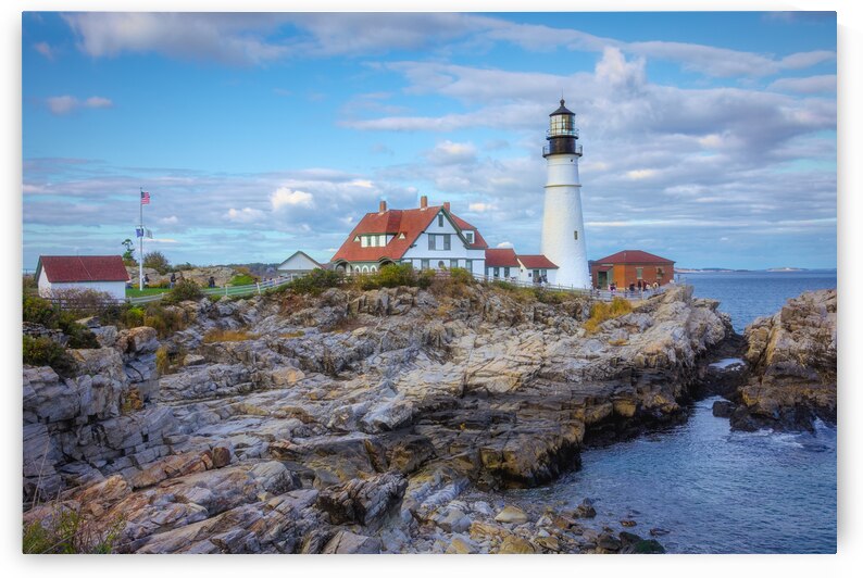 Portland Head Lighthouse Maine Rugged Landscape by Debra Martz Photography