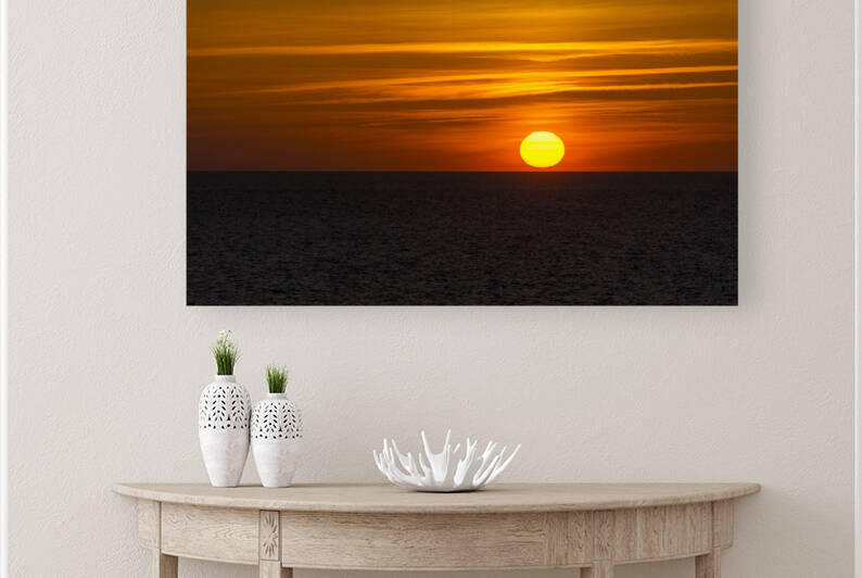 Glowing Orange Sunset On The Ocean 2 by Debra Martz Photography