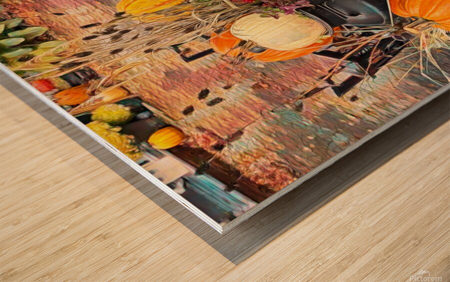 Decorated for Autumn Wood print