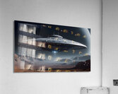 Desert Mystery – A massive UFO over the desert Acrylic Print