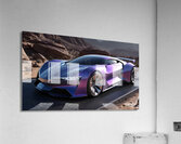  Futuristic magenta car in the desert Acrylic Print