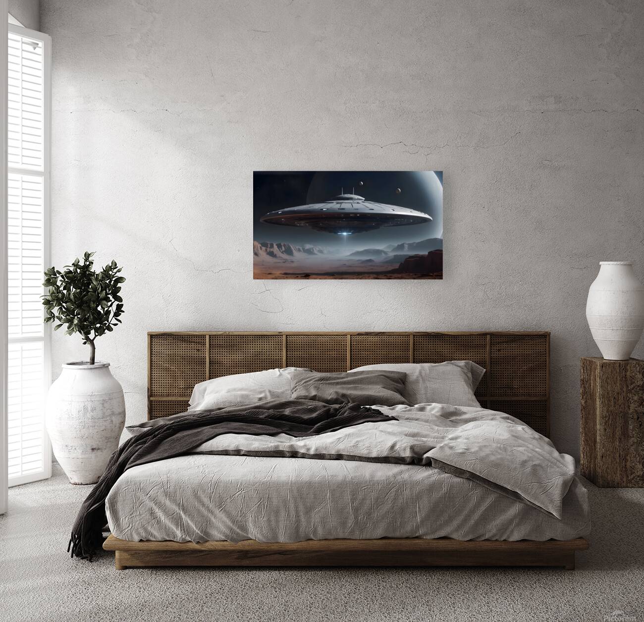 Desert Mystery – A massive UFO over the desert Reproduction