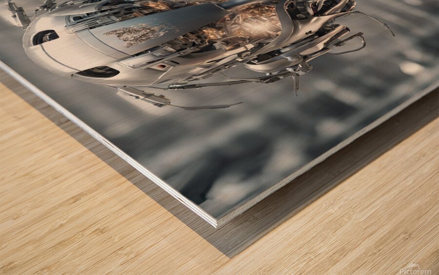 Psychotronic robot Wood print