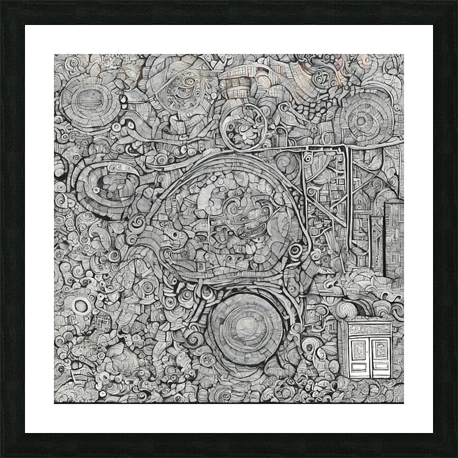 “Textural Flow: An Abstract Doodle Composition” Picture Frame print