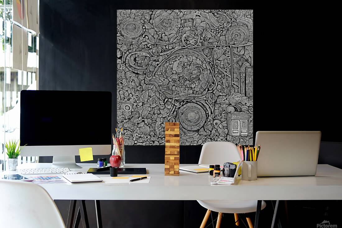 “Textural Flow: An Abstract Doodle Composition” Reproduction
